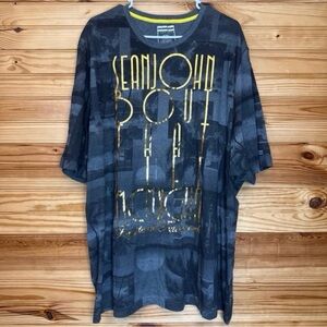 Sean John beach BOUT THAT LIFE Gold greyscale 4X men’s shirt